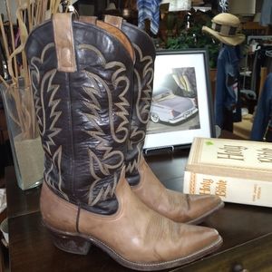 Texas leather Western boots Made In USA. VINTAGE.